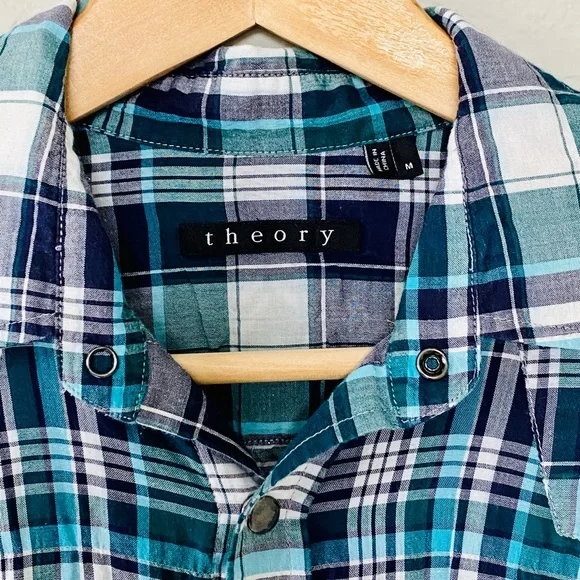 Theory Plaid Button Down - Picture 5 of 11